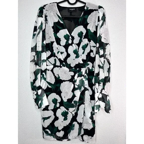 THE KOOPLES Short Printed Multi Long Sleeve Dress Size XS Cocktail NWOT - Picture 5 of 15